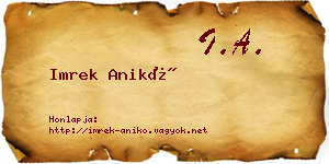 Imrek Anikó névjegykártya